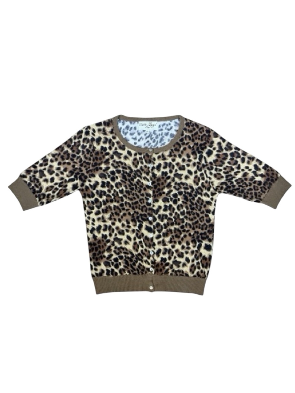 Bettie Page by Tatyana Retro Pin-Up Rockabilly Punk Knit Leopard Cardigan XL - Picture 2 of 8